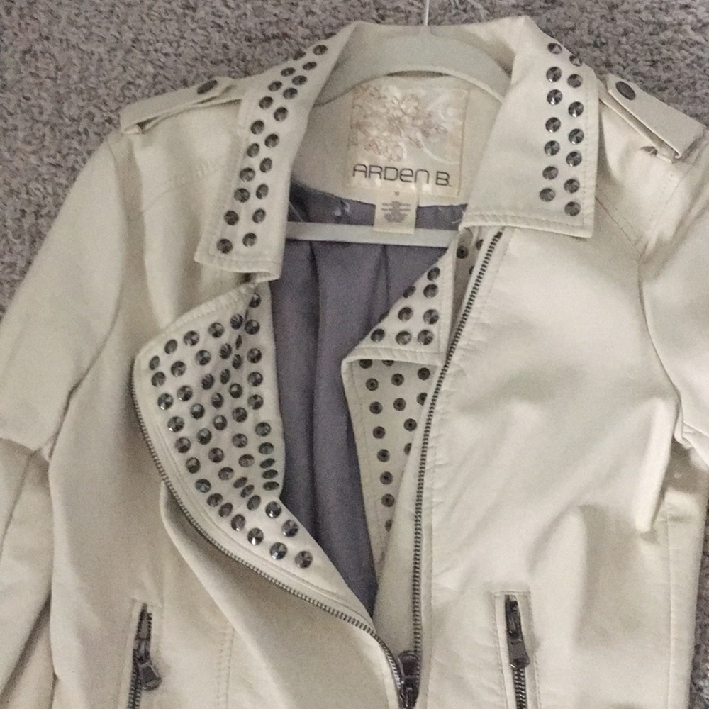 Arden B Moto jacket with silver hardware